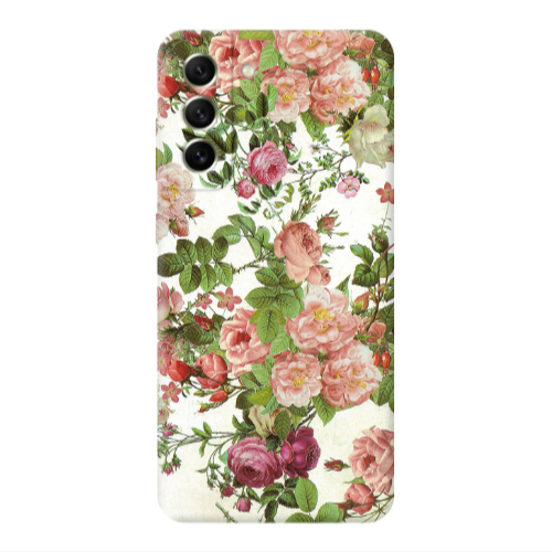 Samsung S21 PLUS Pink roses 2 Transparent Silicone TPU Θήκη