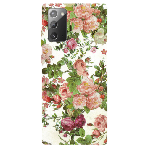 Samsung Note 20 Pink roses 2 Transparent Silicone TPU Θήκη