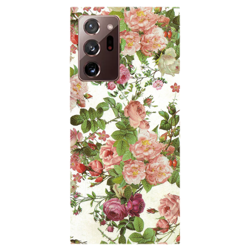 Samsung Note 20 Plus Pink roses 2 Transparent Silicone TPU Θήκη