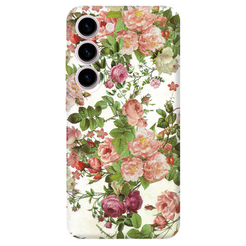 Samsung S23 Pink roses 2 Transparent Silicone TPU Θήκη