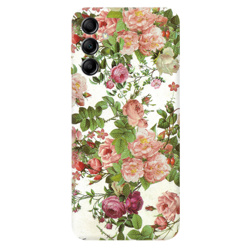 Samsung A24 Pink roses 2 Transparent Silicone TPU Θήκη