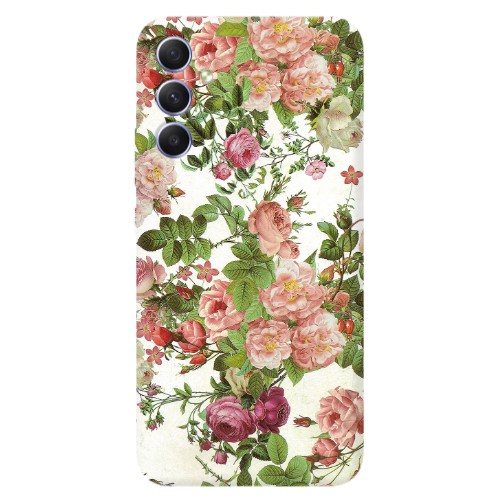 Samsung A34 Pink roses 2 Transparent Silicone TPU Θήκη