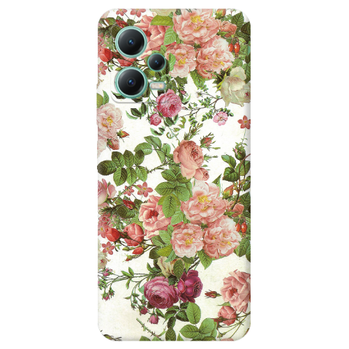 Xiaomi Redmi Note 12 Pro 5G Pink roses 2 Transparent Silicone TPU Θήκη