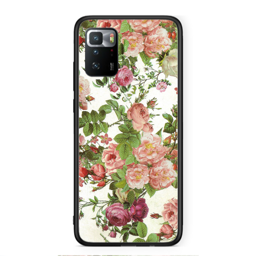 Xiaomi Poco X3 GT Pink roses 2 Black Glossy Θήκη