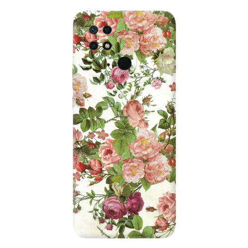 Xiaomi Poco C40 Pink roses 2 Transparent Silicone TPU Θήκη