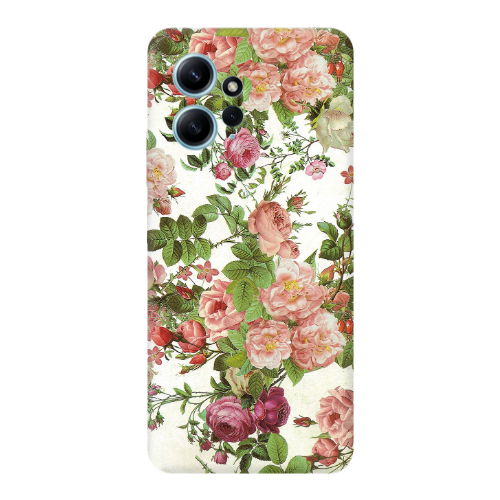 Xiaomi Redmi Note 12 4G Pink roses 2 Transparent Silicone TPU Θήκη
