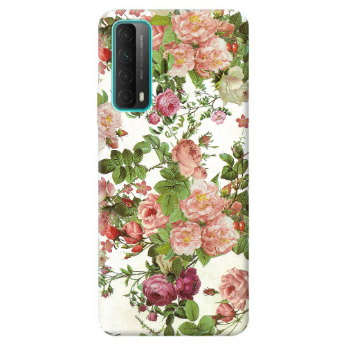 Huawei P Smart 2021 Pink roses 2 Transparent Silicone TPU Θήκη
