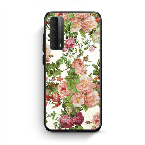 Huawei P Smart 2021 Pink roses 2 Black Glossy Θήκη