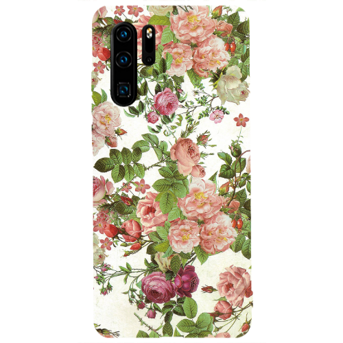 Huawei P30 Pro Pink roses 2 Transparent Silicone TPU Θήκη