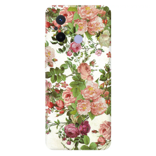 Xiaomi Redmi 12C Pink roses 2 Transparent Silicone TPU Θήκη