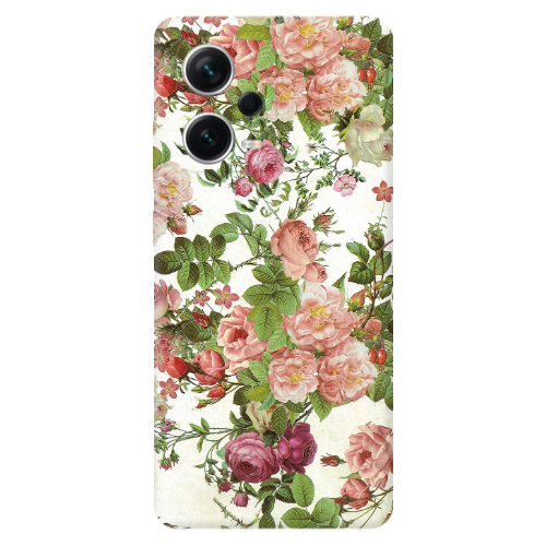 Xiaomi Redmi Note 12 5G Pink roses 2 Transparent Silicone TPU Θήκη