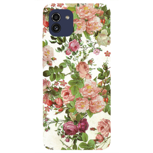 Samsung A03 Pink roses 2 Transparent Silicone TPU Θήκη