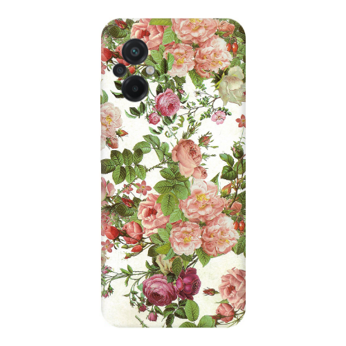 Xiaomi Poco M5 Pink roses 2 Transparent Silicone TPU Θήκη