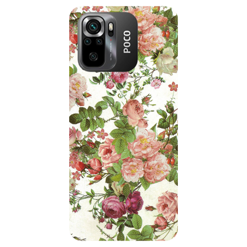Xiaomi Poco M5 s Pink roses 2 Transparent Silicone TPU Θήκη