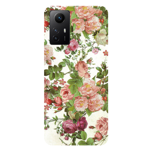 Xiaomi Redmi Note 12s Pink roses 2 Transparent Silicone TPU Θήκη
