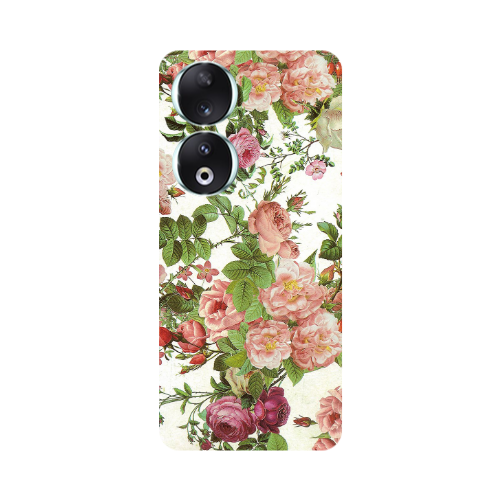 Honor 90 5G Pink roses 2 Transparent Silicone TPU Θήκη