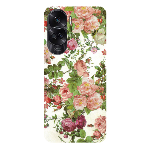 Honor 90 Lite 5G Pink roses 2 Transparent Silicone TPU Θήκη