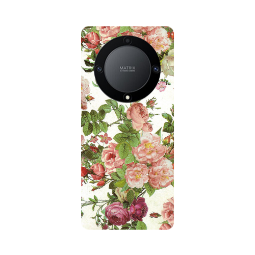 Honor Magic5 Lite 5G Pink roses 2 Transparent Silicone TPU Θήκη