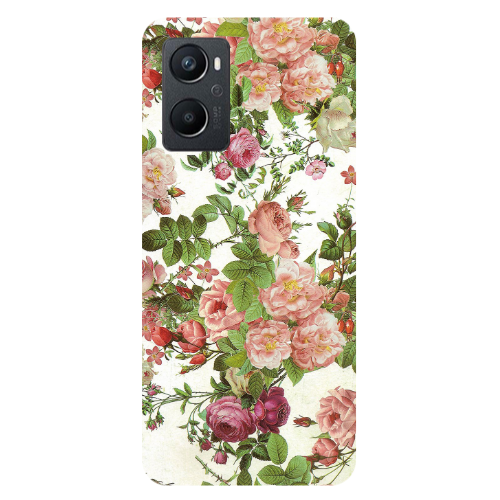 Oppo A 96 Pink roses 2 Transparent Silicone TPU Θήκη