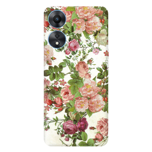 Oppo A 98 Pink roses 2 Transparent Silicone TPU Θήκη