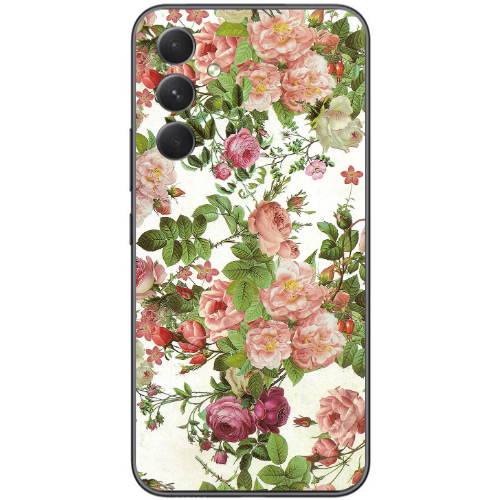 Samsung Galaxy A25 Pink roses 2 Transparent Silicone TPU Θήκη