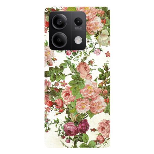 Xiaomi Redmi Note 13 5G Pink roses 2 Transparent Silicone TPU Θήκη