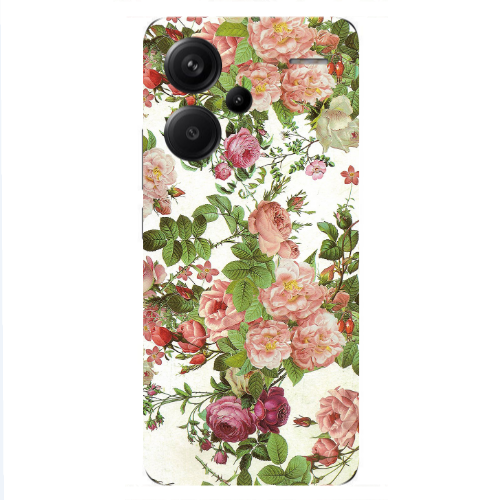 Xiaomi Redmi Note 13 Pro+ 5G  Pink roses 2 Transparent Silicone TPU Θήκη
