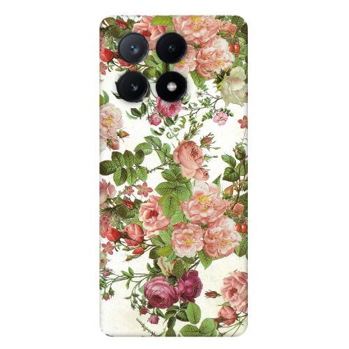 Xiaomi Poco X6Pro 5G Pink roses 2 Transparent Silicone TPU Θήκη