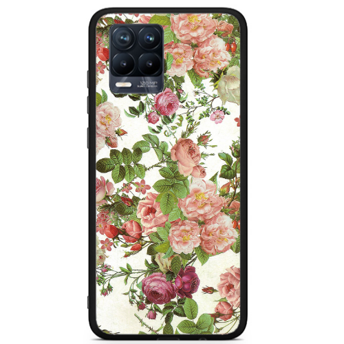 Realme 8 i Pink roses 2 Black Glossy Θήκη