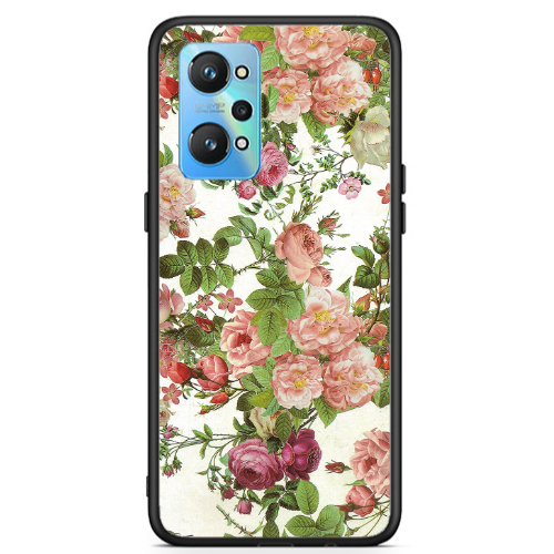 Realme Gt Neo 2 Pink roses 2 Black Glossy Θήκη
