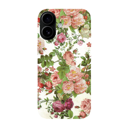 Apple Iphone 16 Pink roses 2 Transparent Silicone TPU Θήκη