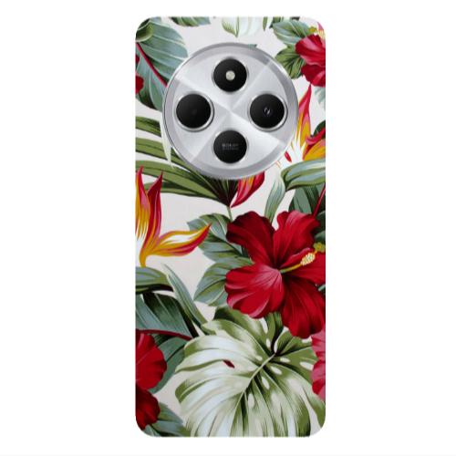 Xiaomi Redmi 14c laves and flowers Transparent Silicone TPU Θήκη