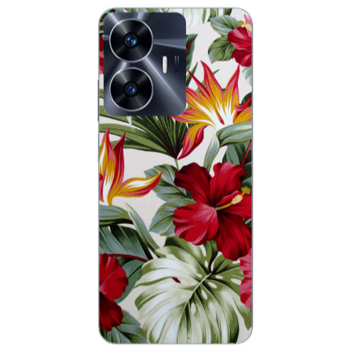Realme Note 50 laves and flowers Transparent Silicone TPU Θήκη