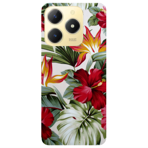 Realme C61 laves and flowers Transparent Silicone TPU Θήκη