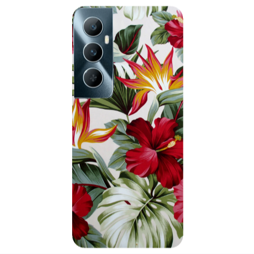 Realme C65 laves and flowers Transparent Silicone TPU Θήκη