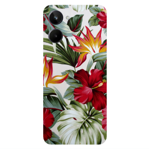Realme 10 laves and flowers Transparent Silicone TPU Θήκη