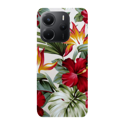 Xiaomi Redmi Note 14 laves and flowers Transparent Silicone TPU Θήκη