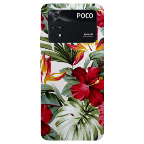 Xiaomi Poco M4 Pro 4G laves and flowers Transparent Silicone TPU Θήκη