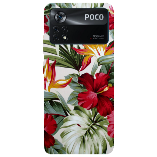 Xiaomi Poco X4 Pro laves and flowers Transparent Silicone TPU Θήκη