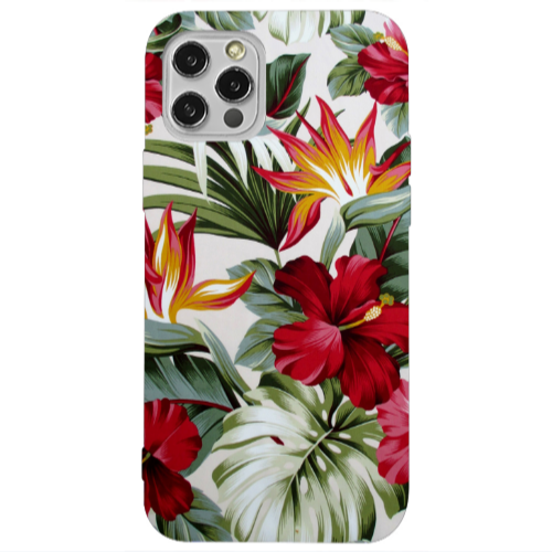 Apple iPhone 12 Pro laves and flowers Transparent Silicone TPU Θήκη