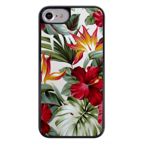 Apple iPhone 7 laves and flowers Black Glossy Θήκη
