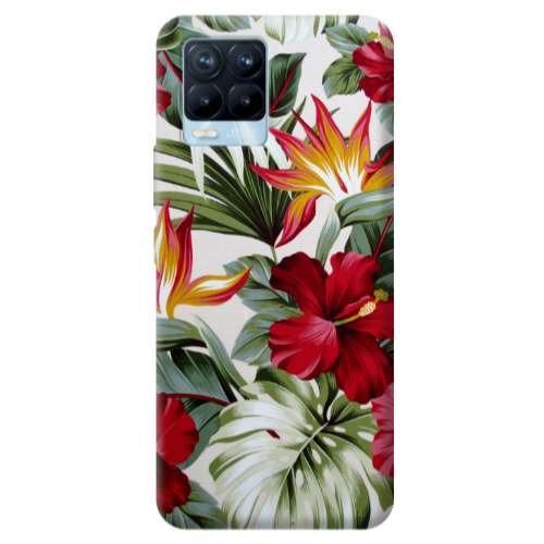 Realme 8 Pro laves and flowers Transparent Silicone TPU Θήκη