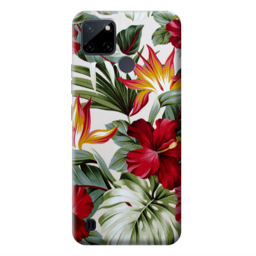Realme C25Y laves and flowers Transparent Silicone TPU Θήκη