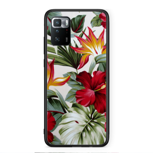 Xiaomi Poco X3 GT laves and flowers Black Glossy Θήκη
