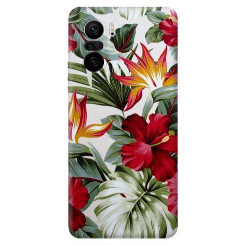 Xiaomi Poco F3 laves and flowers Transparent Silicone TPU Θήκη