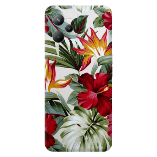 Realme C35 laves and flowers Transparent Silicone TPU Θήκη