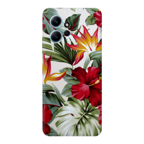 Xiaomi Redmi Note 12 4G laves and flowers Transparent Silicone TPU Θήκη