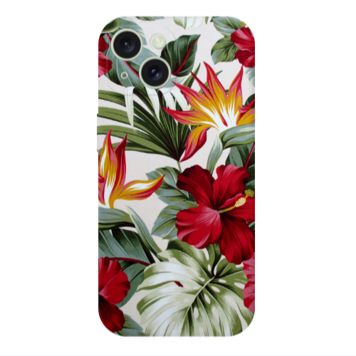 Apple iPhone 15 Plus laves and flowers Transparent Silicone TPU Θήκη
