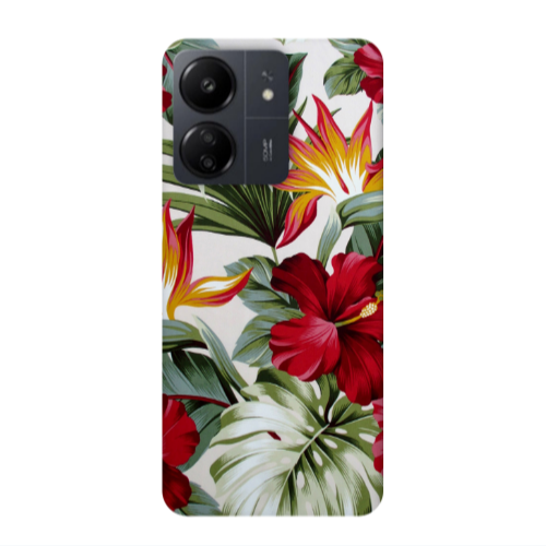 Xiaomi Redmi 13C laves and flowers Transparent Silicone TPU Θήκη