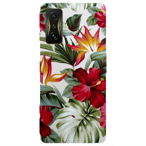 Xiaomi Poco F4 Gt laves and flowers Transparent Silicone TPU Θήκη